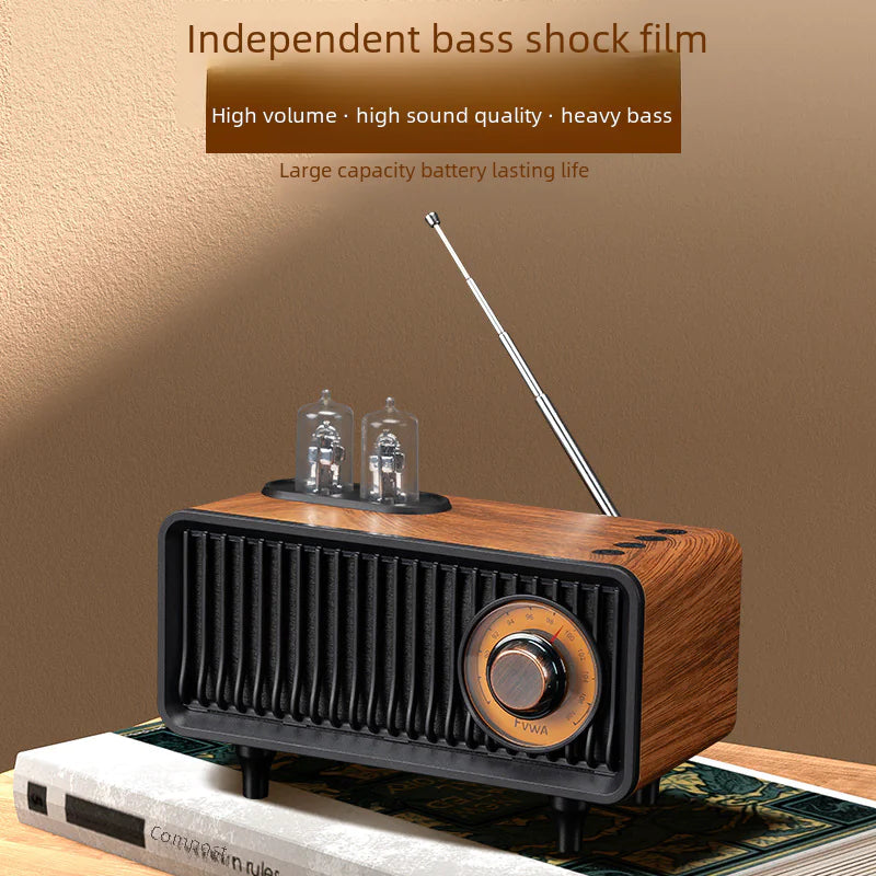 Altavoz Bluetooth Retro AS19 con Radio FM y Bajos Potentes - Batería Recargable