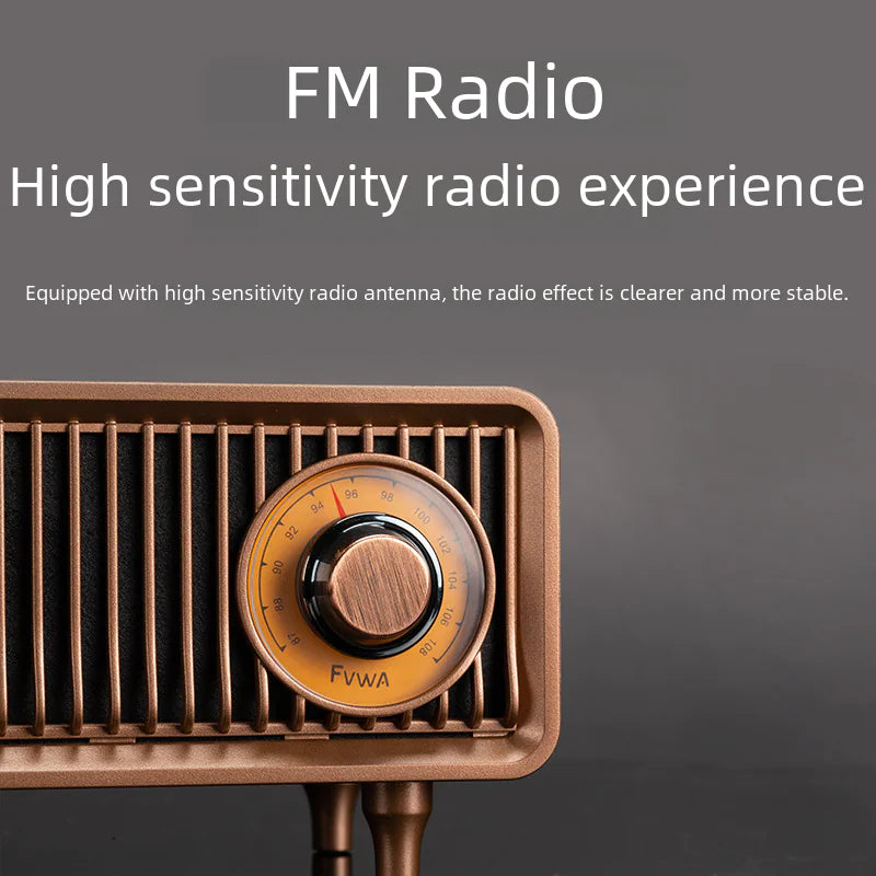 Altavoz Bluetooth Retro AS19 con Radio FM y Bajos Potentes - Batería Recargable