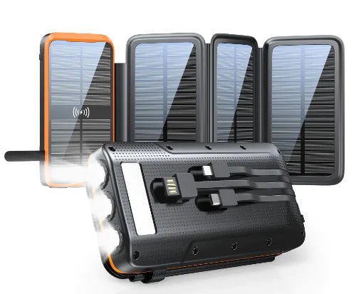 Power Bank Solar 43800mAh con Carga Inalámbrica - Para Apagones y Emergencias