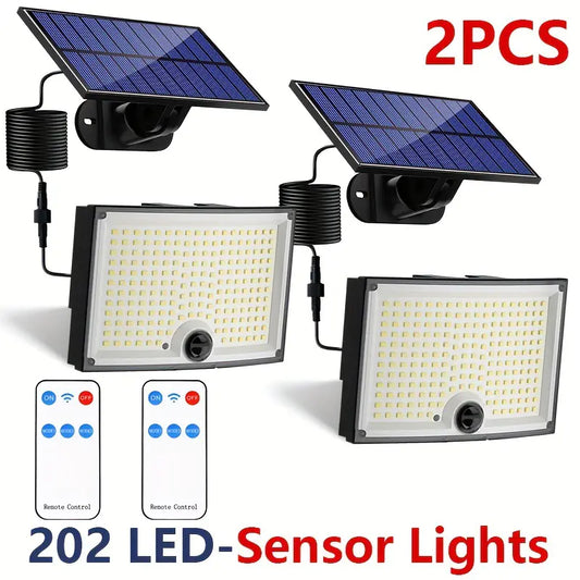 Luz Solar Dividida con Sensor de Movimiento - Seguridad Exterior Durante Apagones