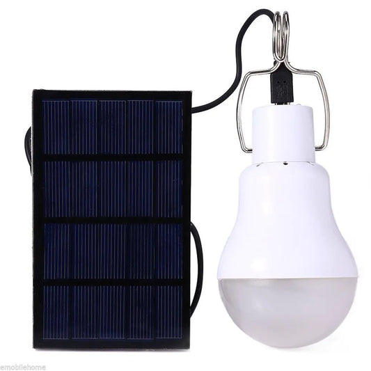 Bombilla LED Solar con Panel - Iluminación Portátil para Apagones y Emergencias