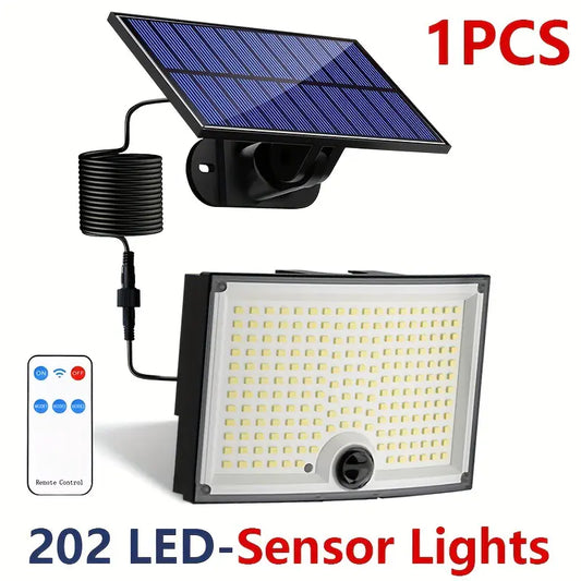 Luz Solar Dividida con Sensor de Movimiento - Seguridad Exterior Durante Apagones