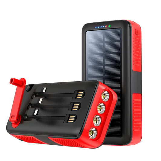 Power Bank Solar 30000mAh - Cargador Portátil para Apagones y Emergencias